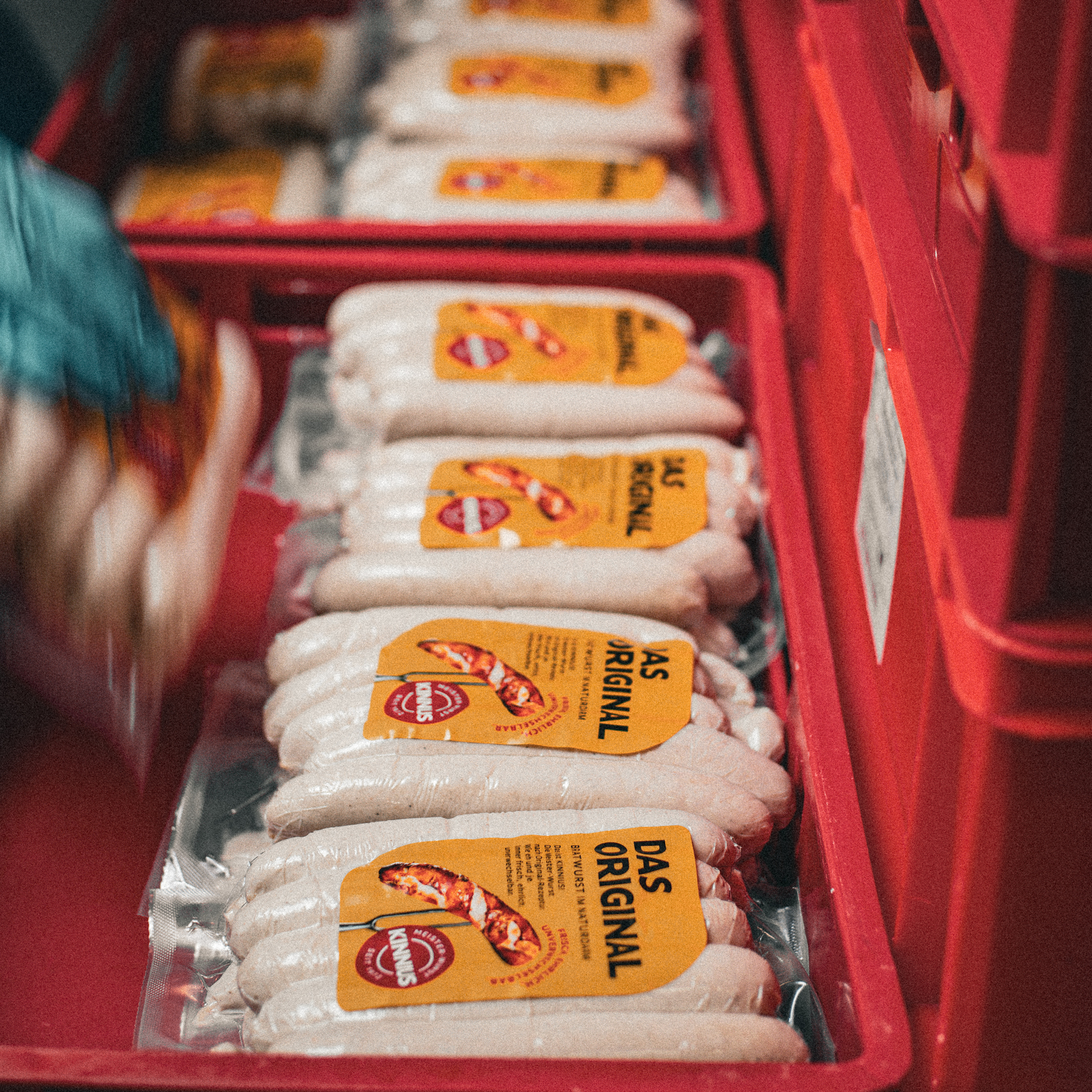 Bratwurst etikettiert